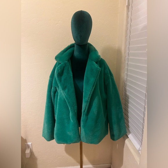 SHEIN Green Faux Fur Jacket for Women - Picture 6 of 6